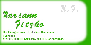mariann fitzko business card