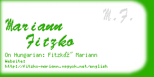 mariann fitzko business card
